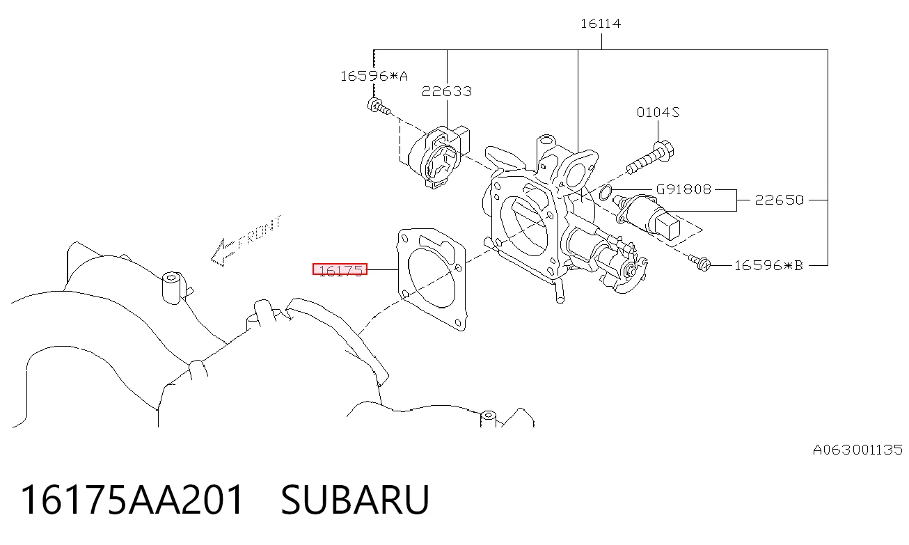 16175AA201 Subaru Junta del cuerpo de mariposa