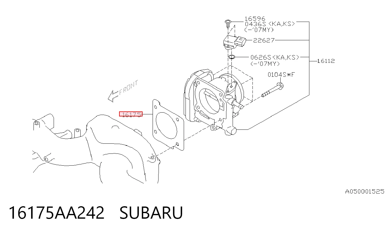 Junta de la mariposa de admisión 16175AA242 SUBARU