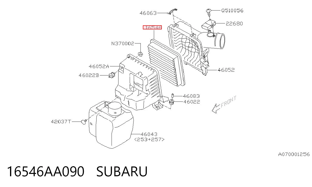 16546AA090 Subaru Filtro de aire de motor