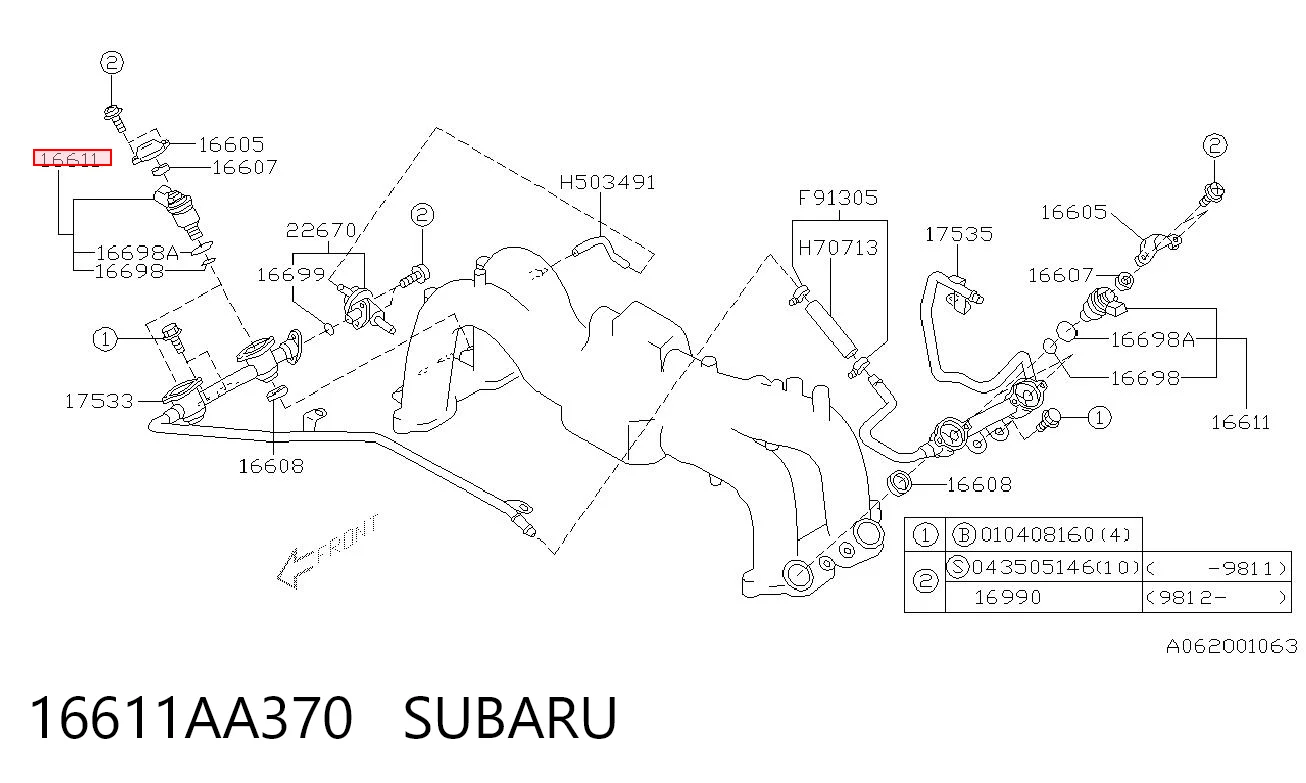 Inyectores Subaru 16611AA370 precio, desde 285,61 EUR