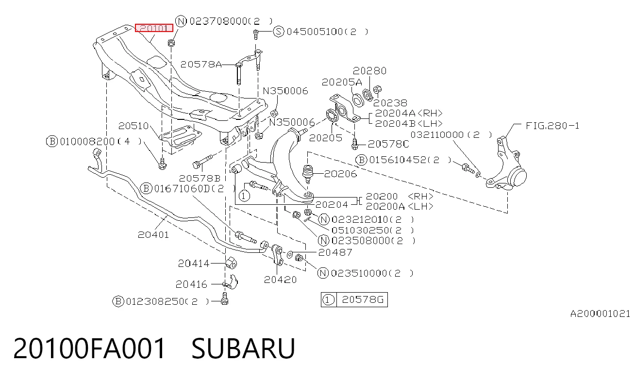 20100FA001 Subaru