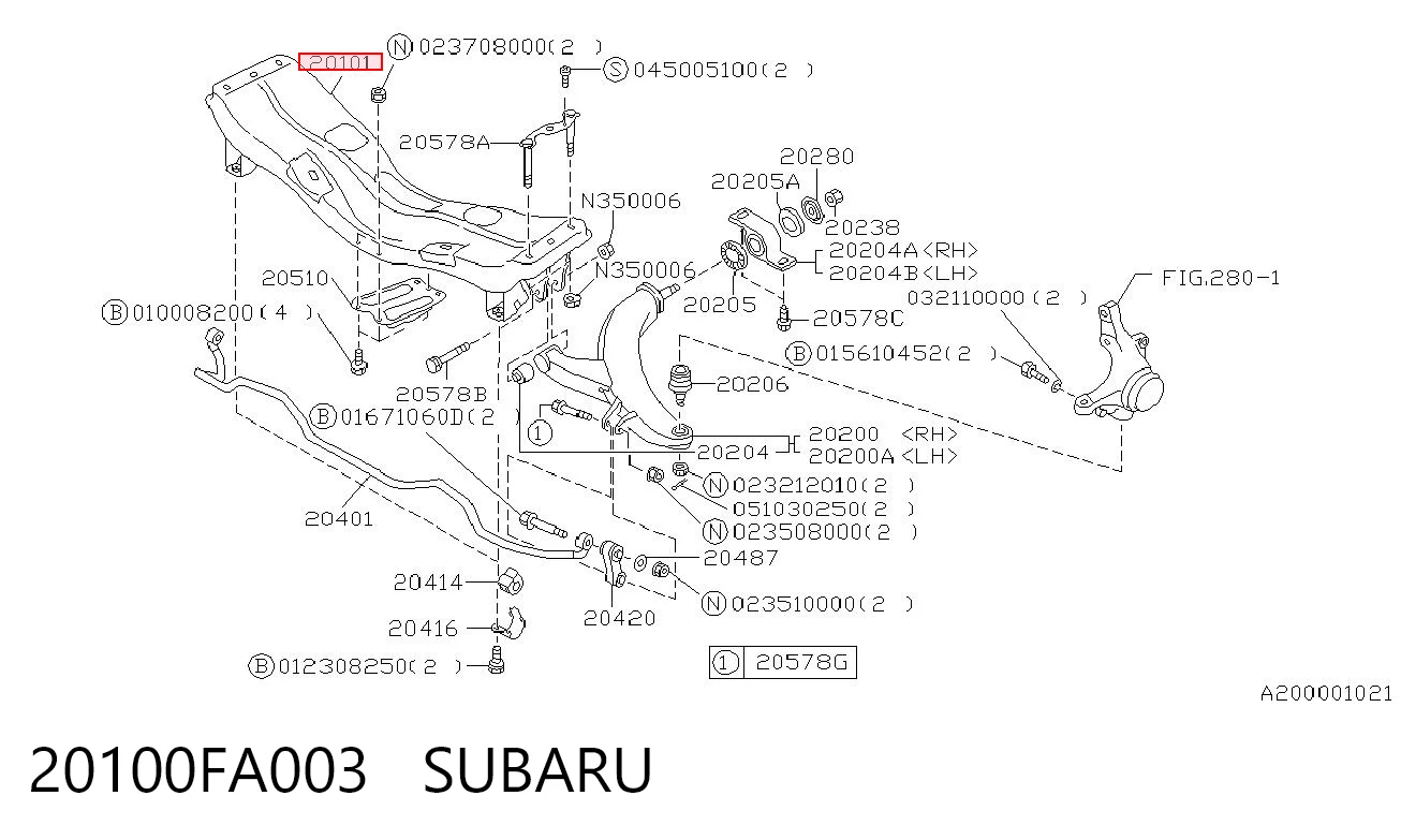 20100FA003 Subaru