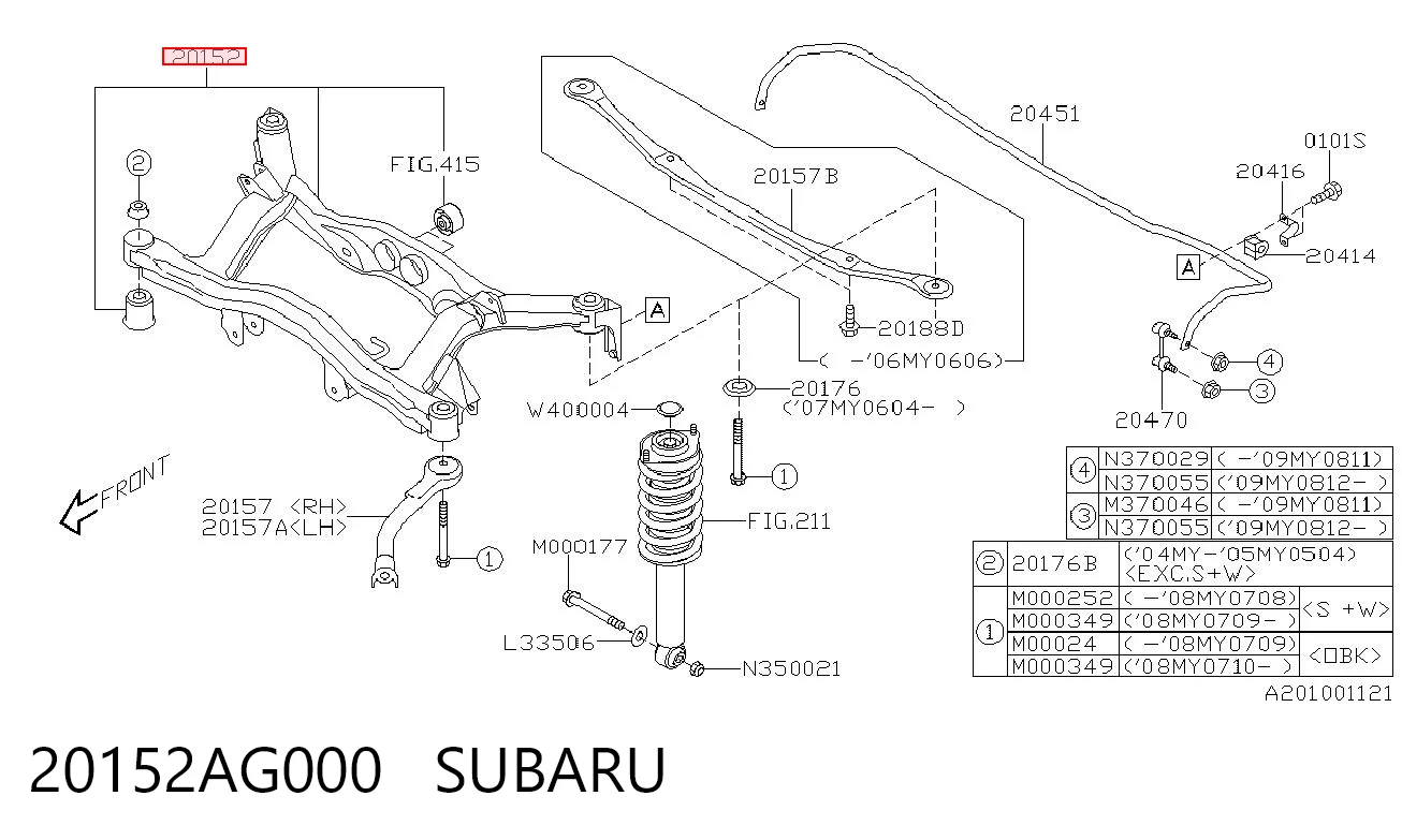 Puente trasero para Subaru Impreza III GH