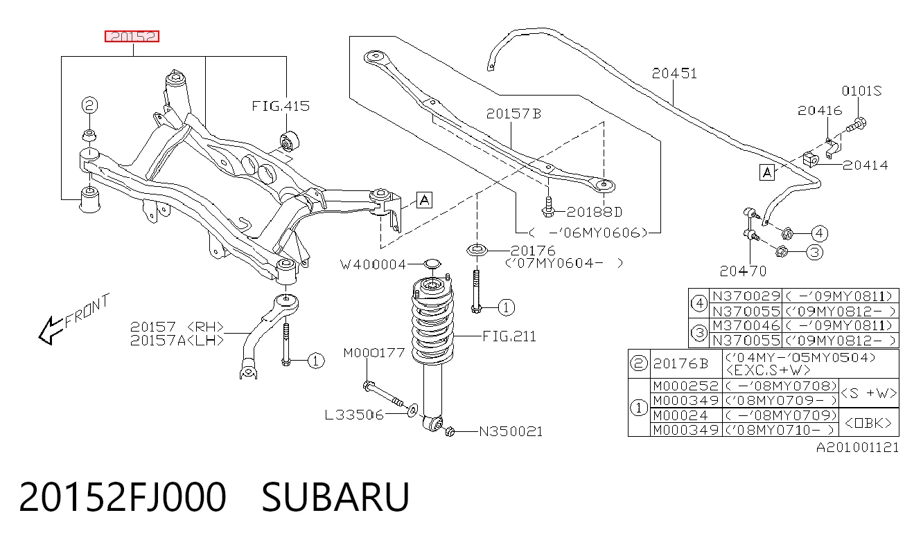 Comprar Subchasis trasero soporte motor Subaru Impreza III GH a bajo precio