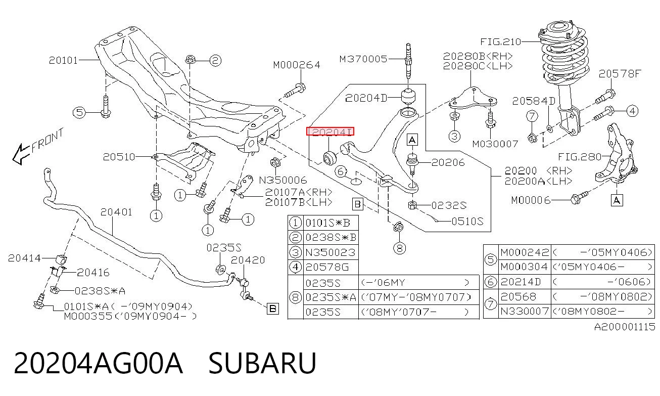 20204AG00A Subaru