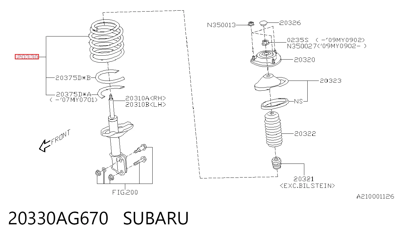 Muelles delantero Subaru Outback III