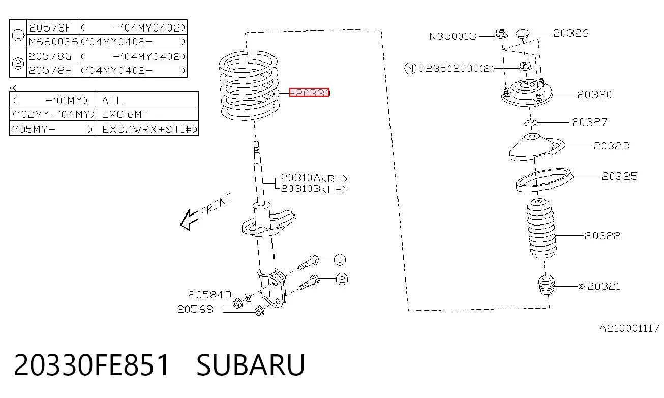 20330FE851 Subaru