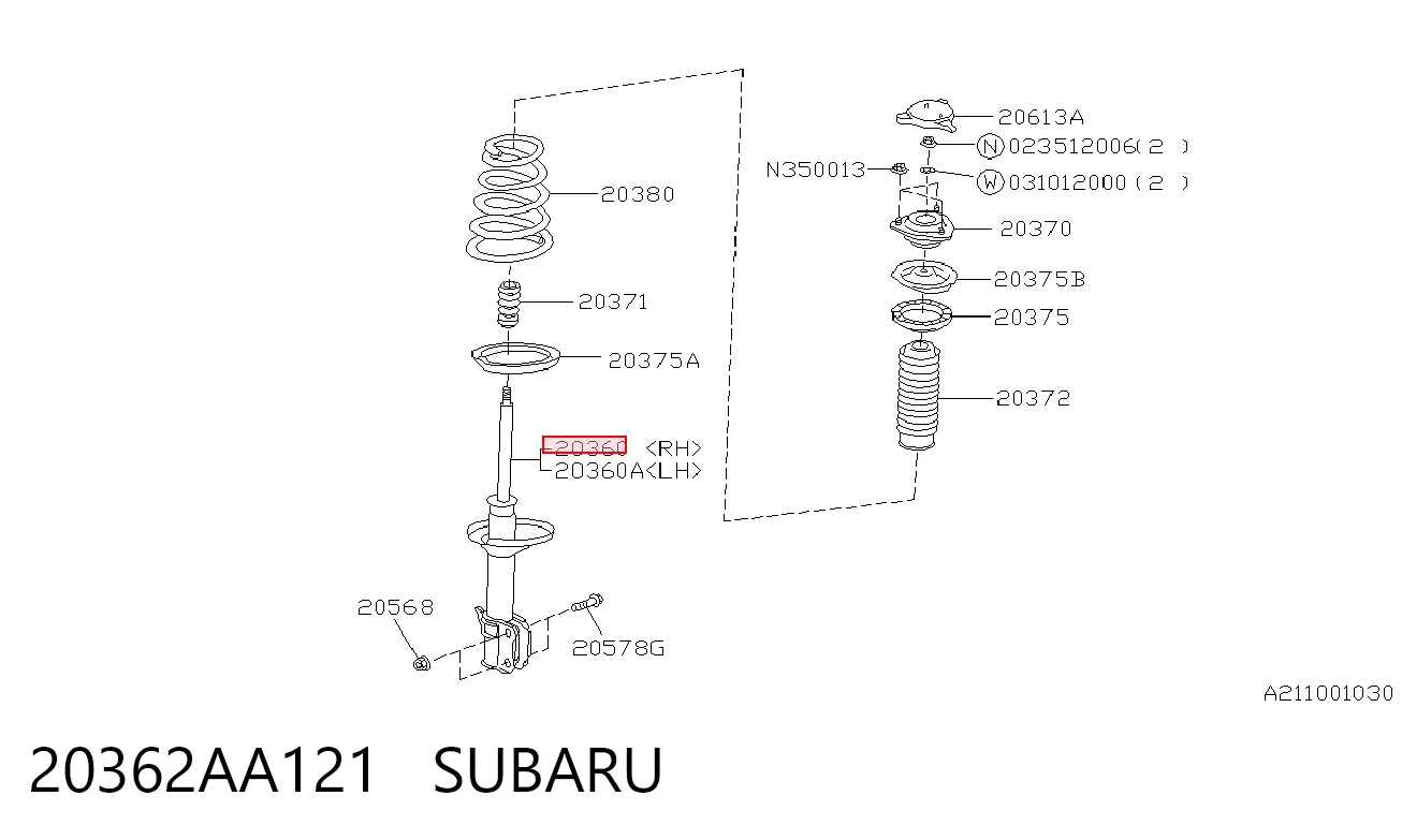 20362AA121 Subaru