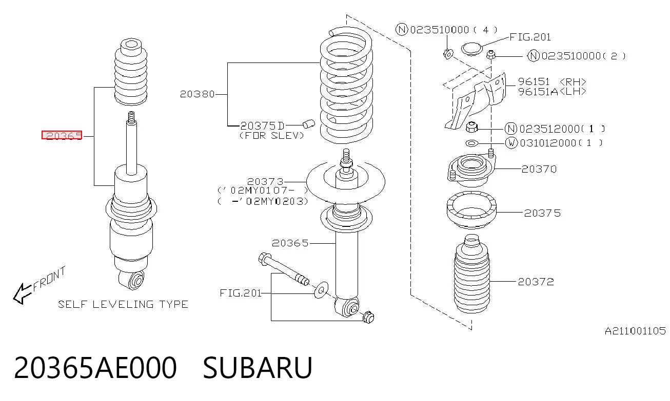 Amortiguadores traseros para Subaru Legacy III (BE, BH)