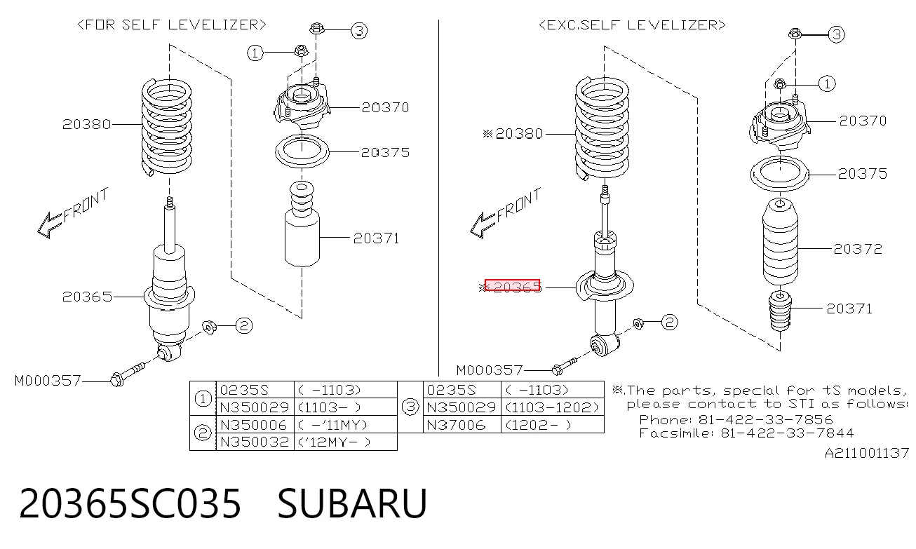 20365SC035 Subaru
