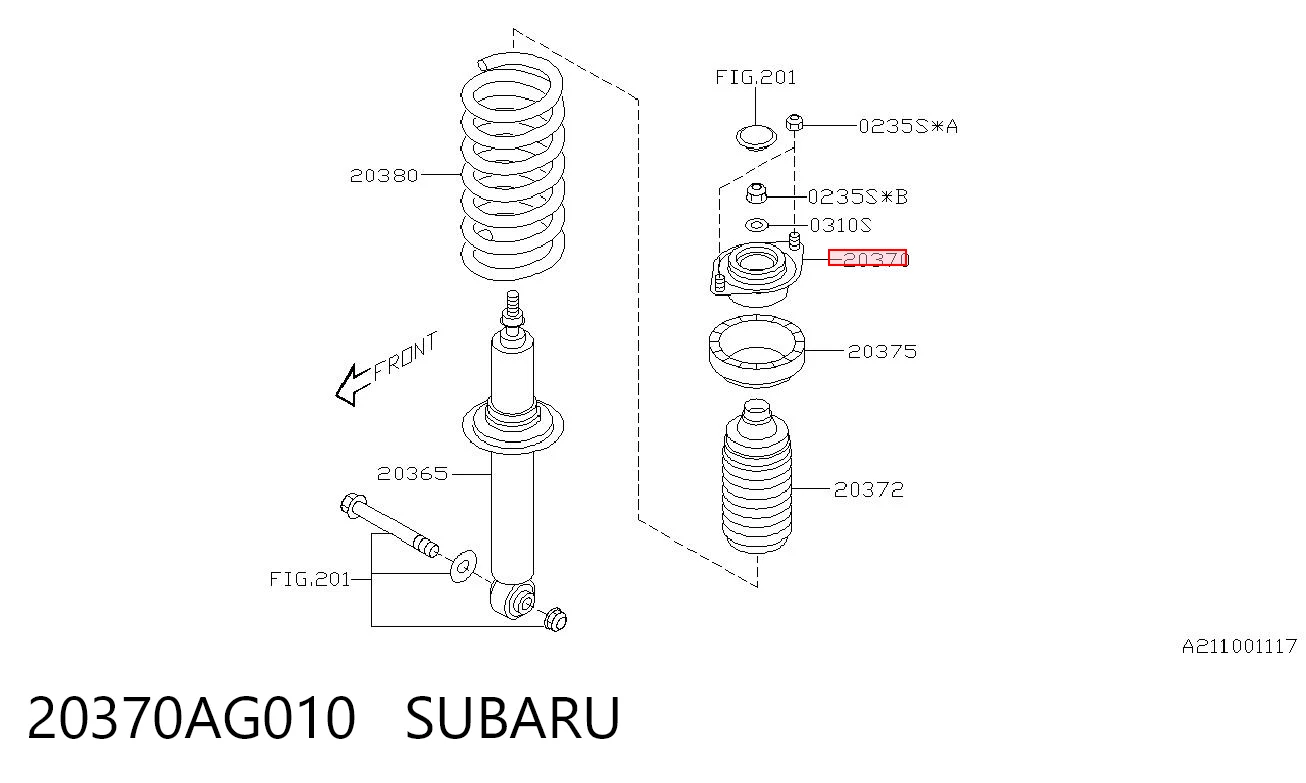 Comprar Soporte del amortiguador trasero Subaru Outback B13, BP a bajo precio