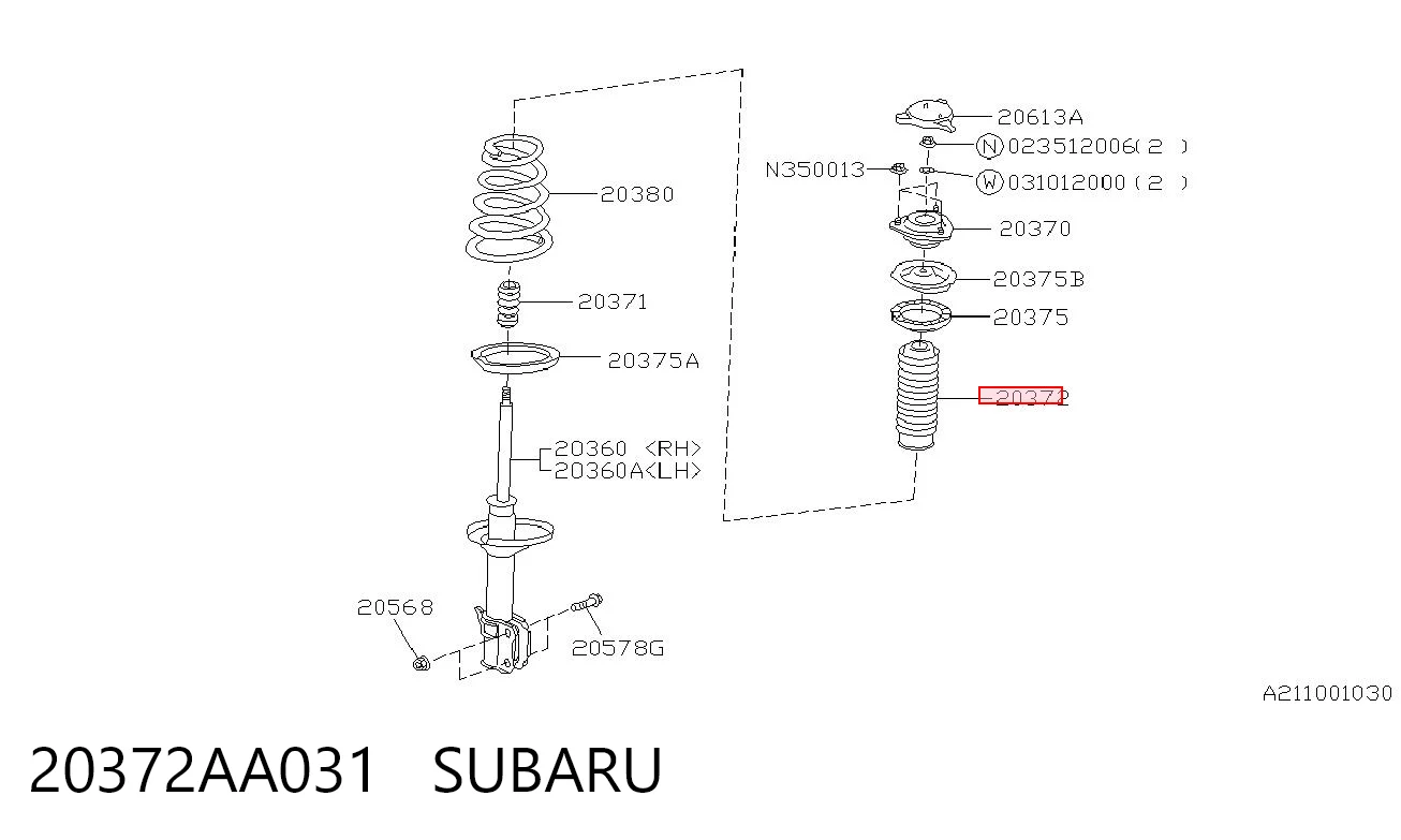 20372AA031 Subaru