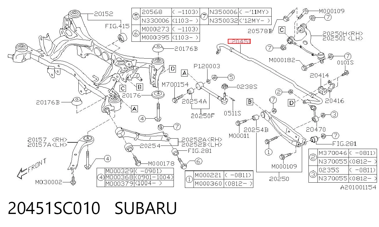 Comprar Estabilizador trasero Subaru Forester III S12, SH a bajo precio