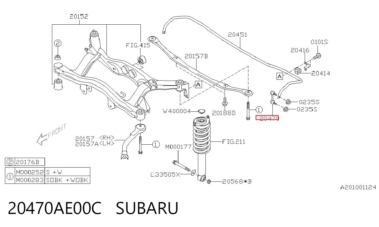20470AE00C Subaru Silentblock de la barra estabilizadora