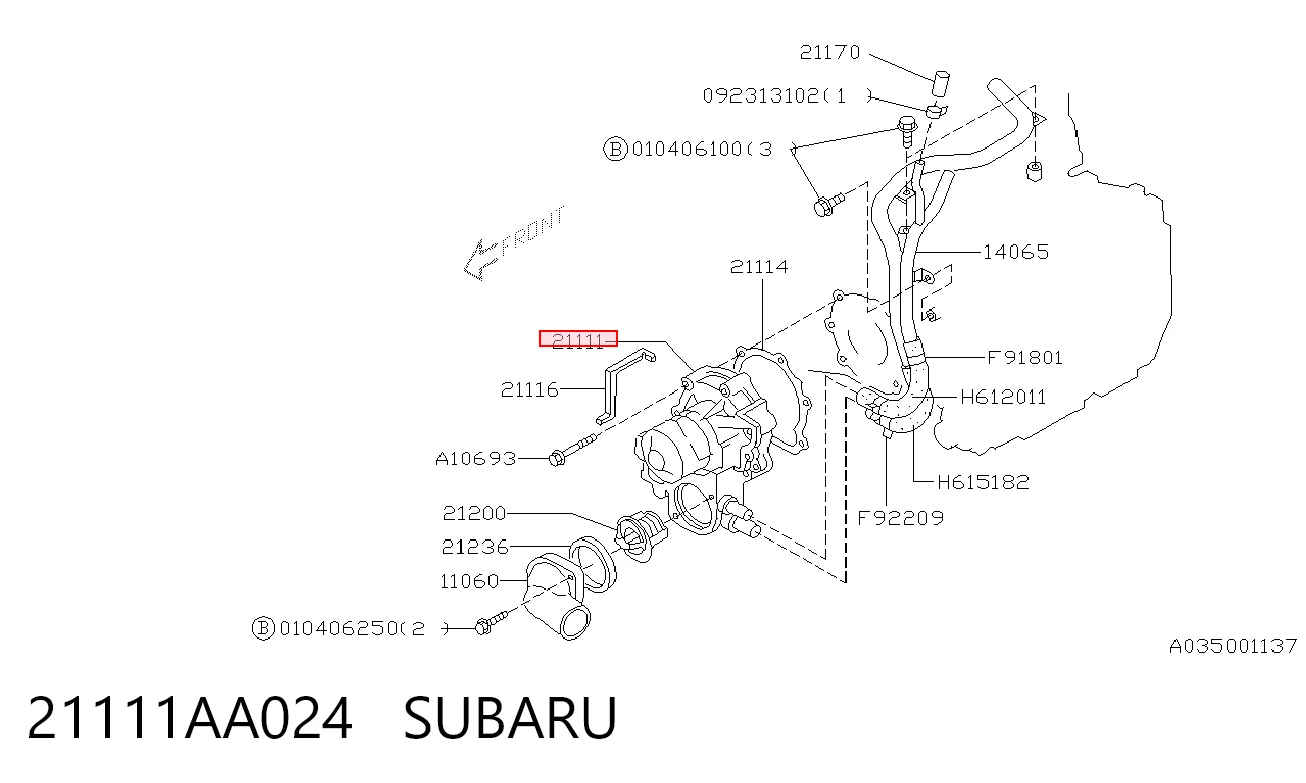 Bomba de agua 21111AA024 SUBARU