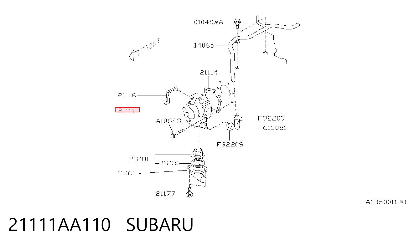 21111AA110 Subaru Bomba refrigerante coche