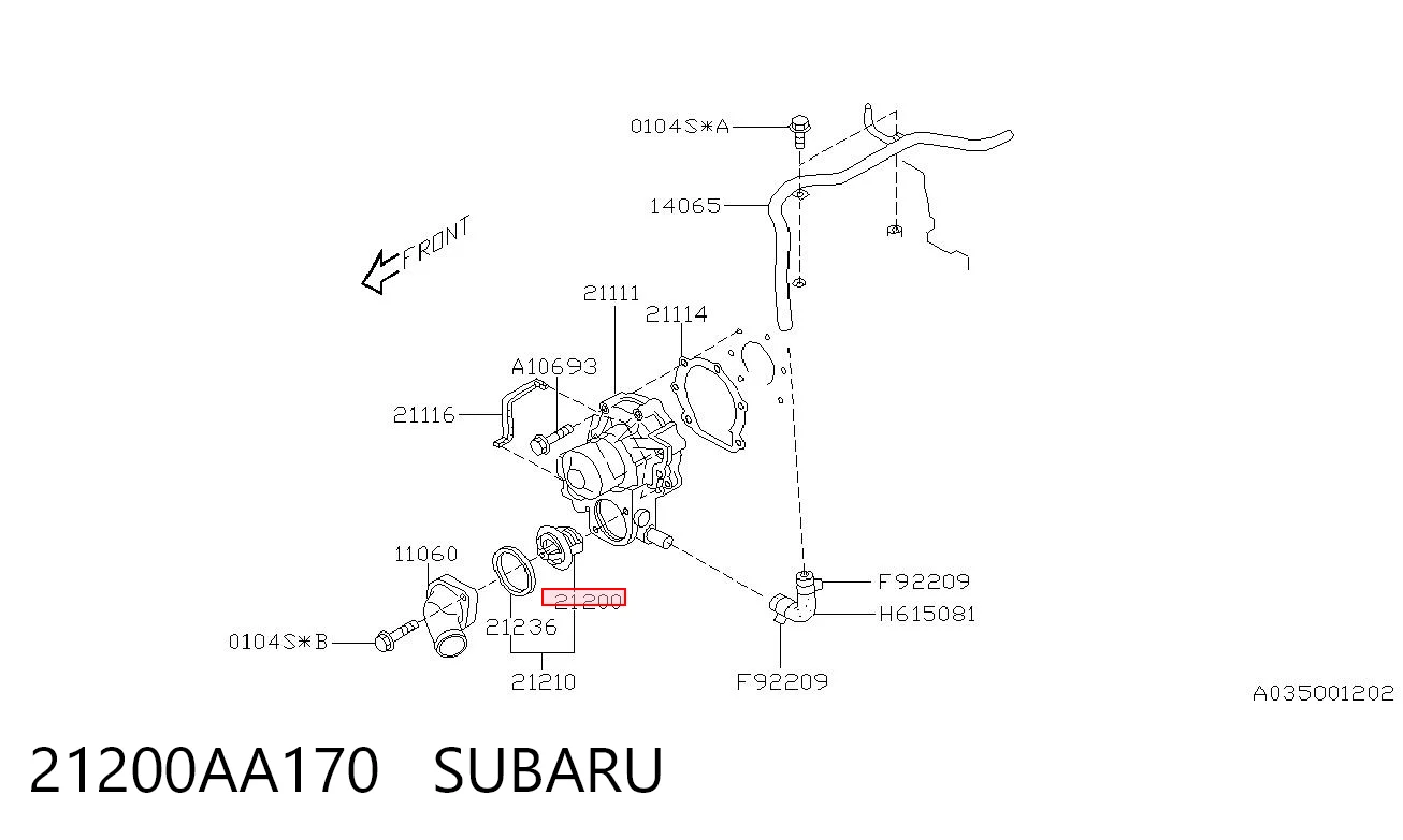 21200AA170 Subaru Termostato de agua