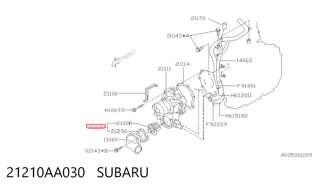 21210AA030 Subaru Termostato de agua