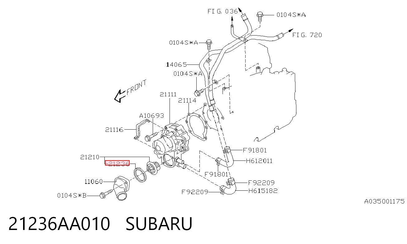 Junta carcasa de termostato Subaru Legacy II