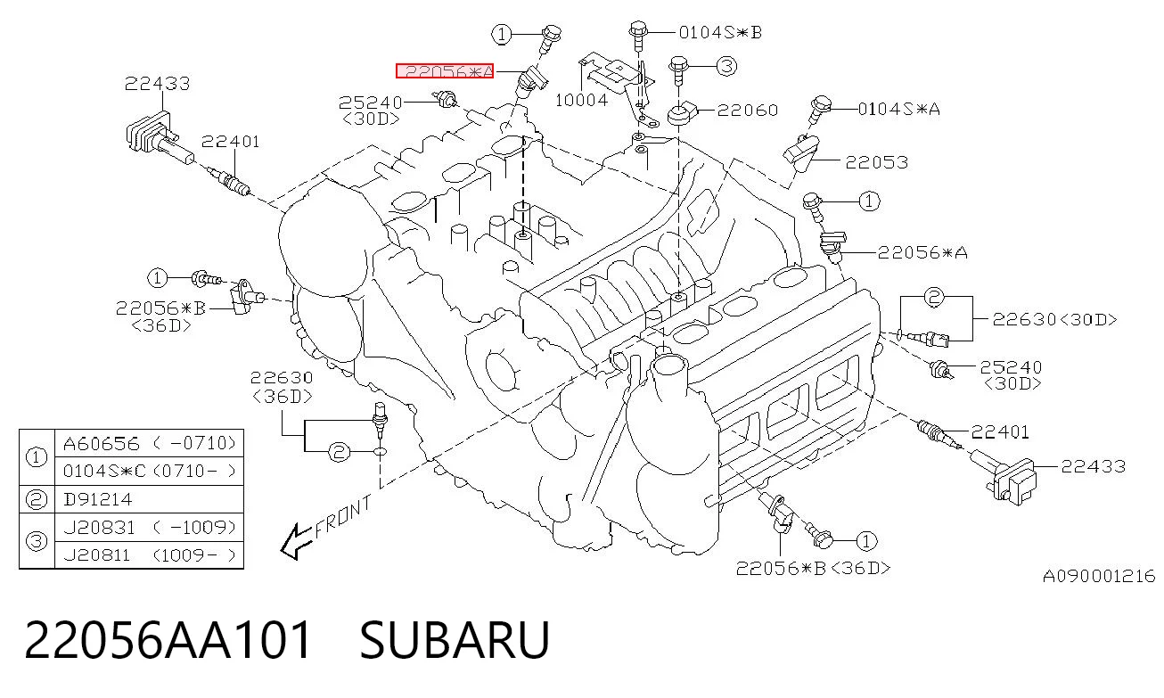 22056AA101 Subaru Sensor posición arbol de levas