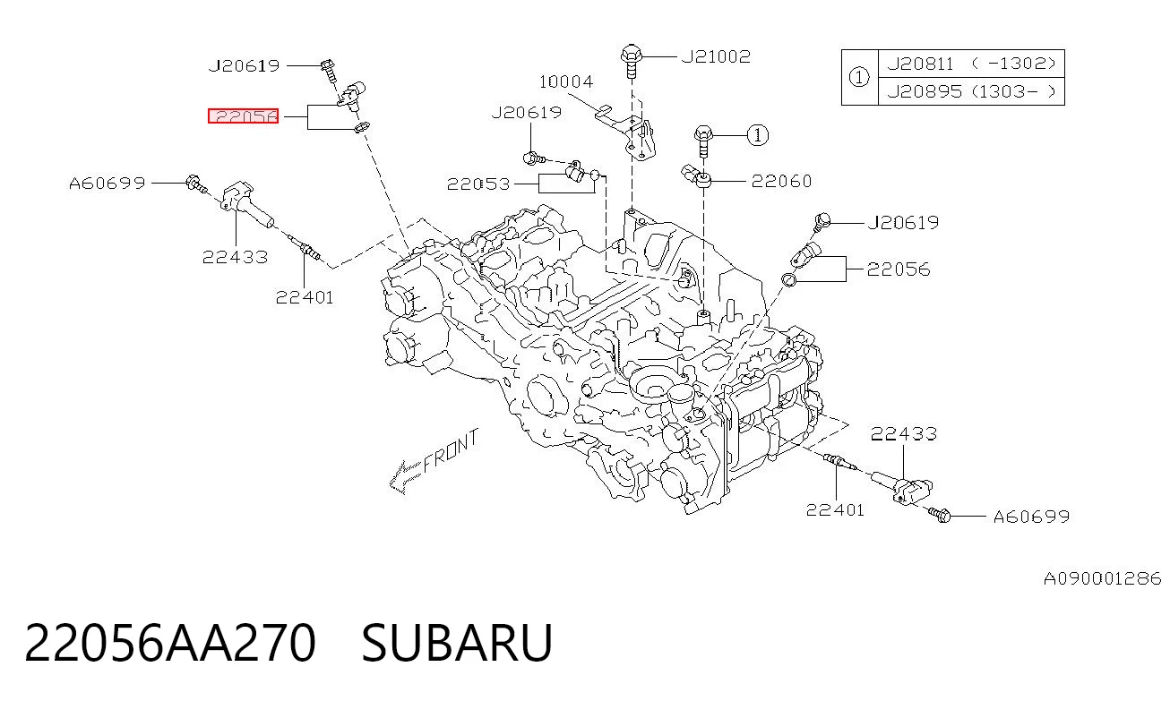 22056AA270 Subaru Sensor posición arbol de levas