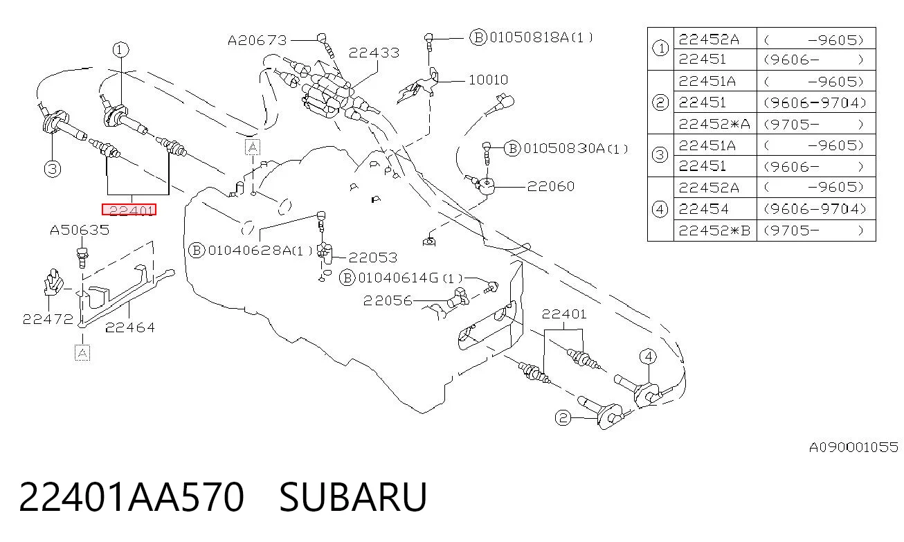 22401AA570 Subaru Bujía de ignición