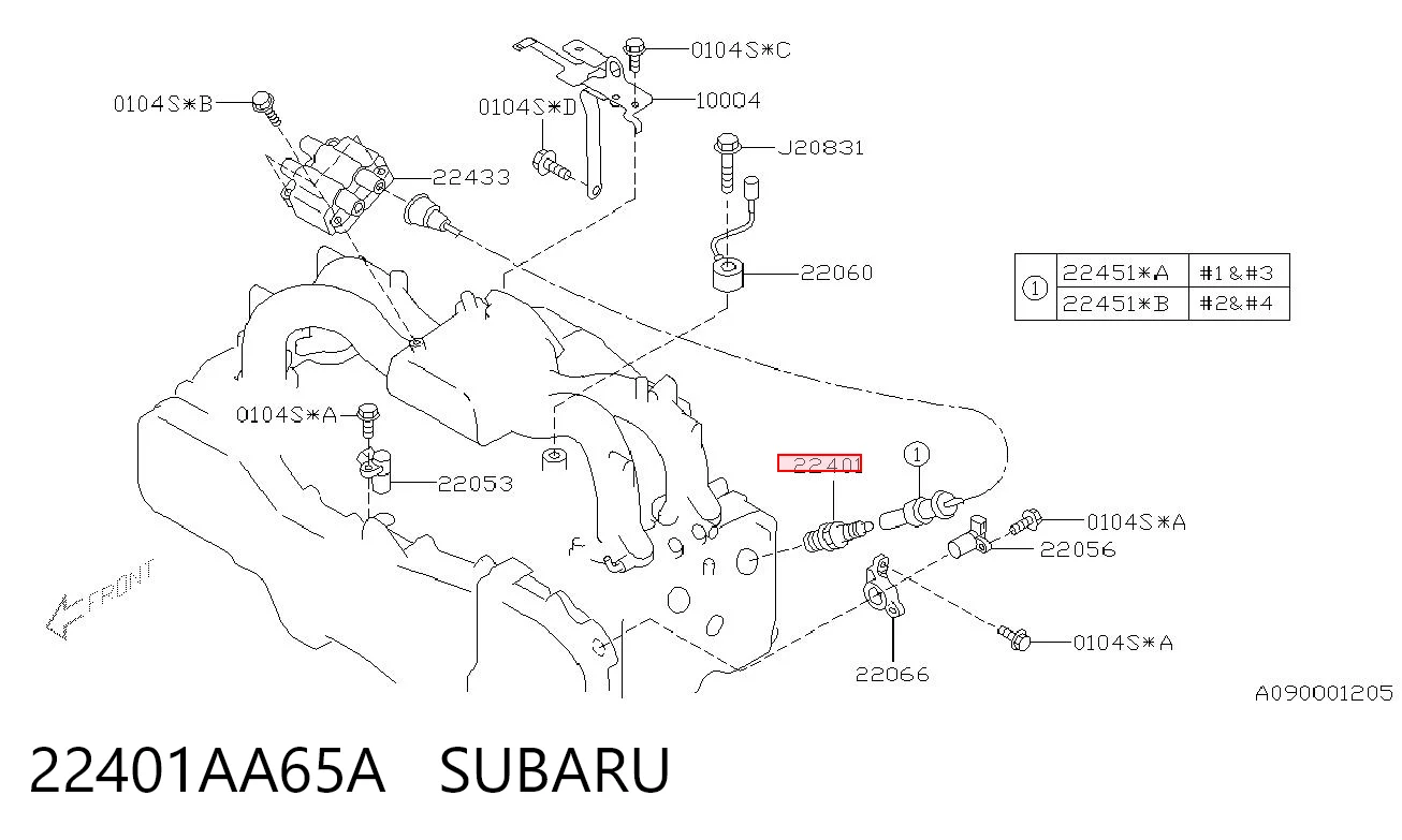 22401AA65A Subaru Bujía de ignición