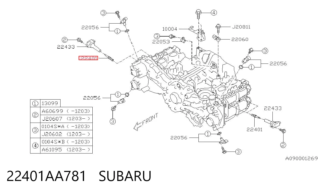 Bujía para Subaru Forester S13, SJ