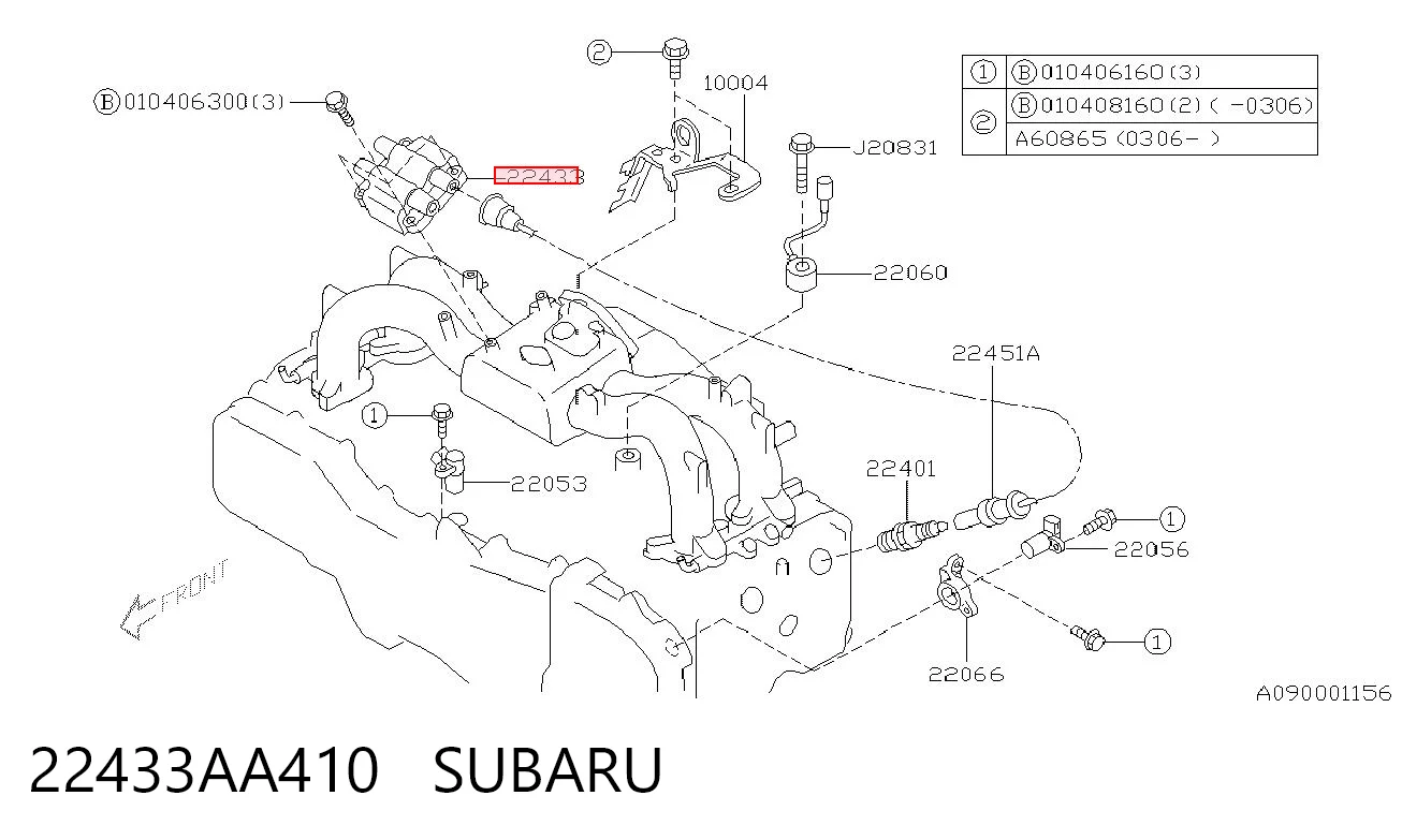 22433AA410 Subaru Bobina de ignición