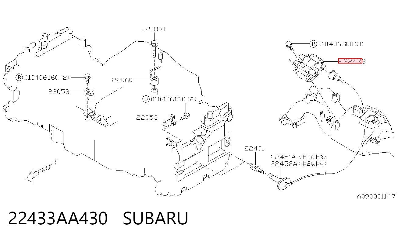 22433AA430 Subaru Bobina de ignición