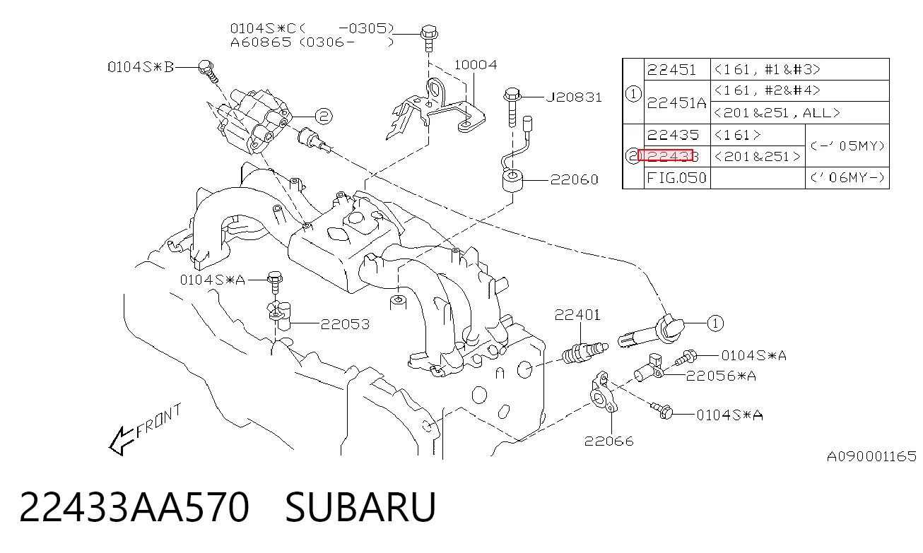 22433AA570 Subaru Bobina de ignición