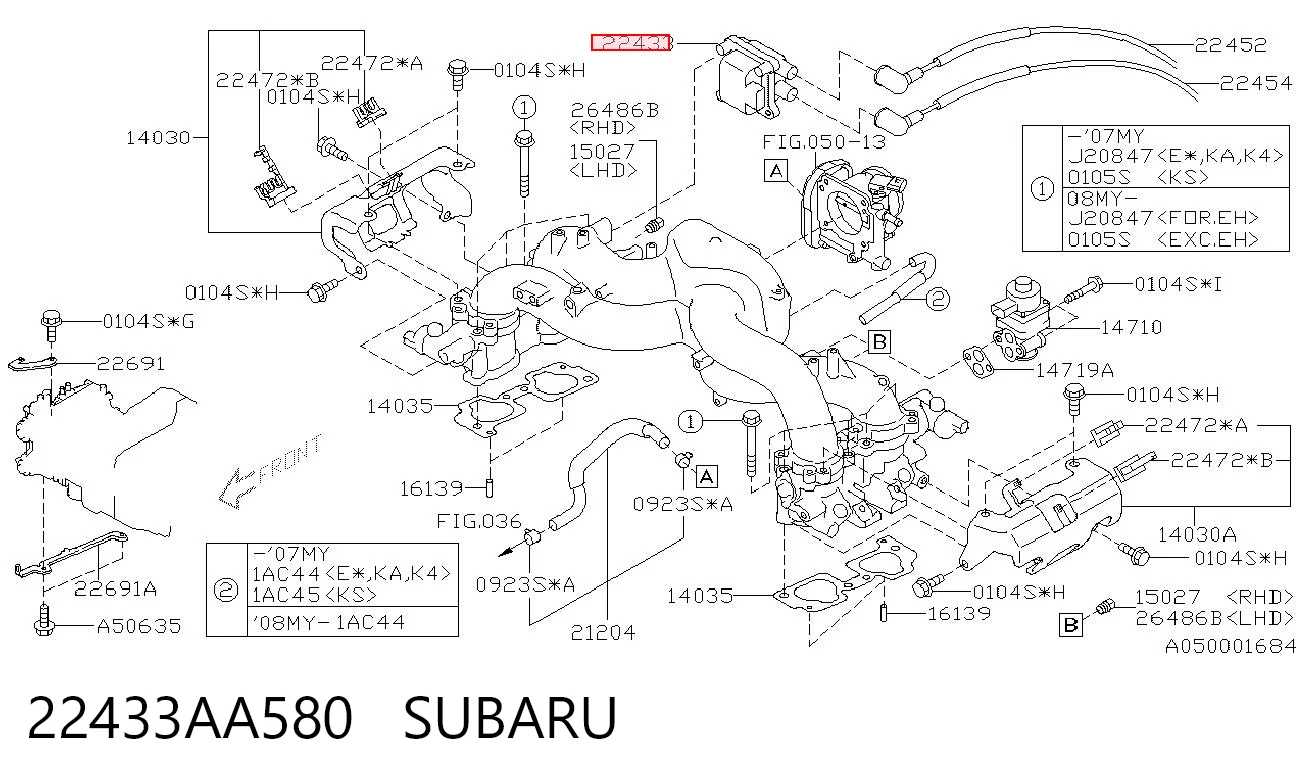 22433AA580 Subaru Bobina de ignición