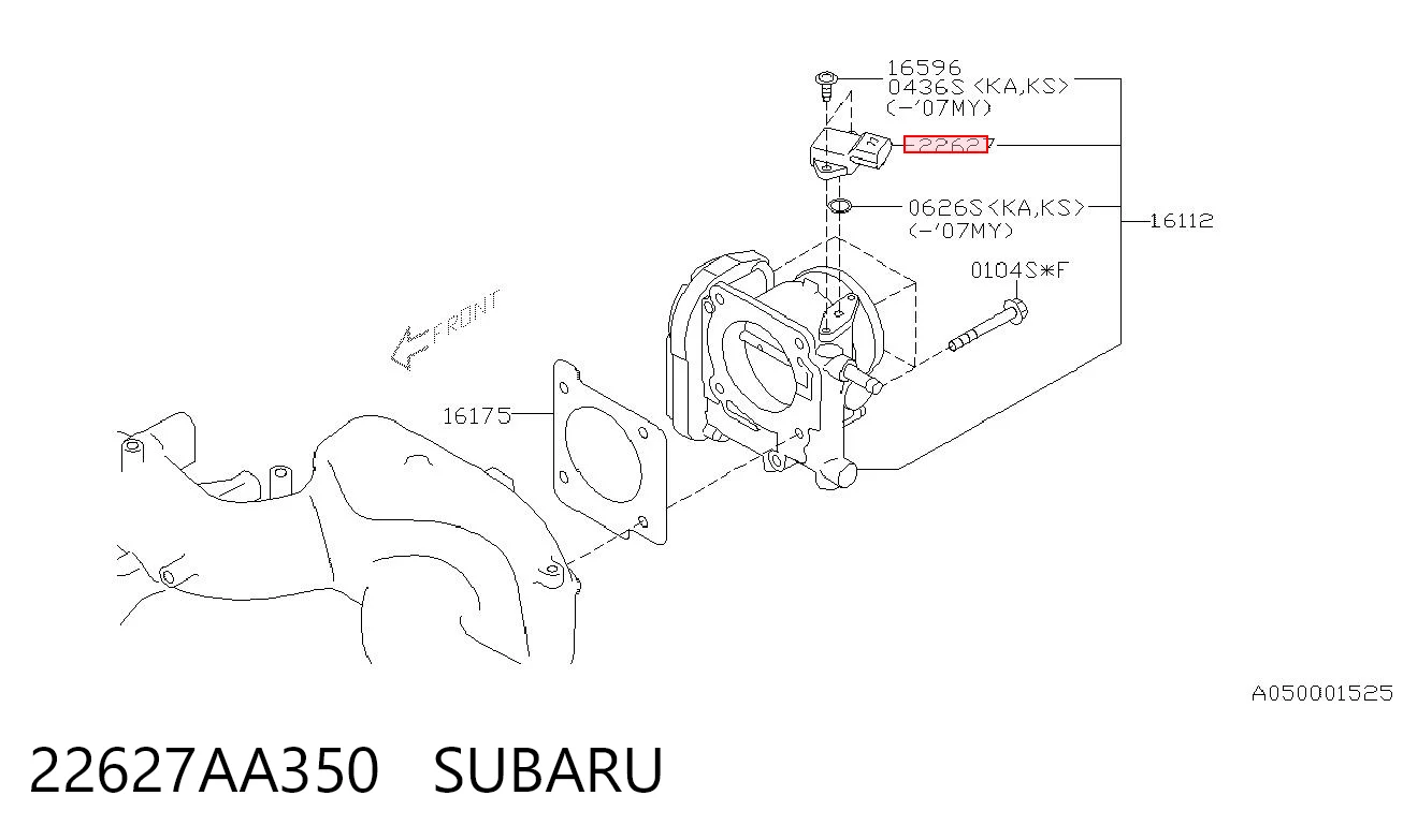 22627AA350 Subaru Sensor, presión colector de admisión 