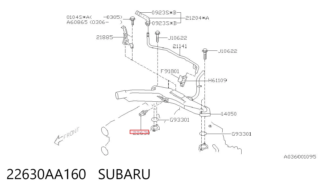 22630AA160 Subaru Sensor temperatura refrigerante
