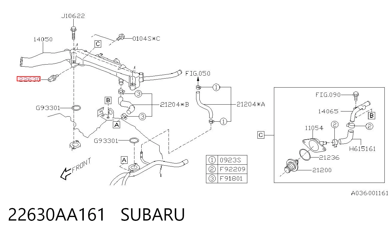 22630AA161 Subaru Sensor temperatura refrigerante