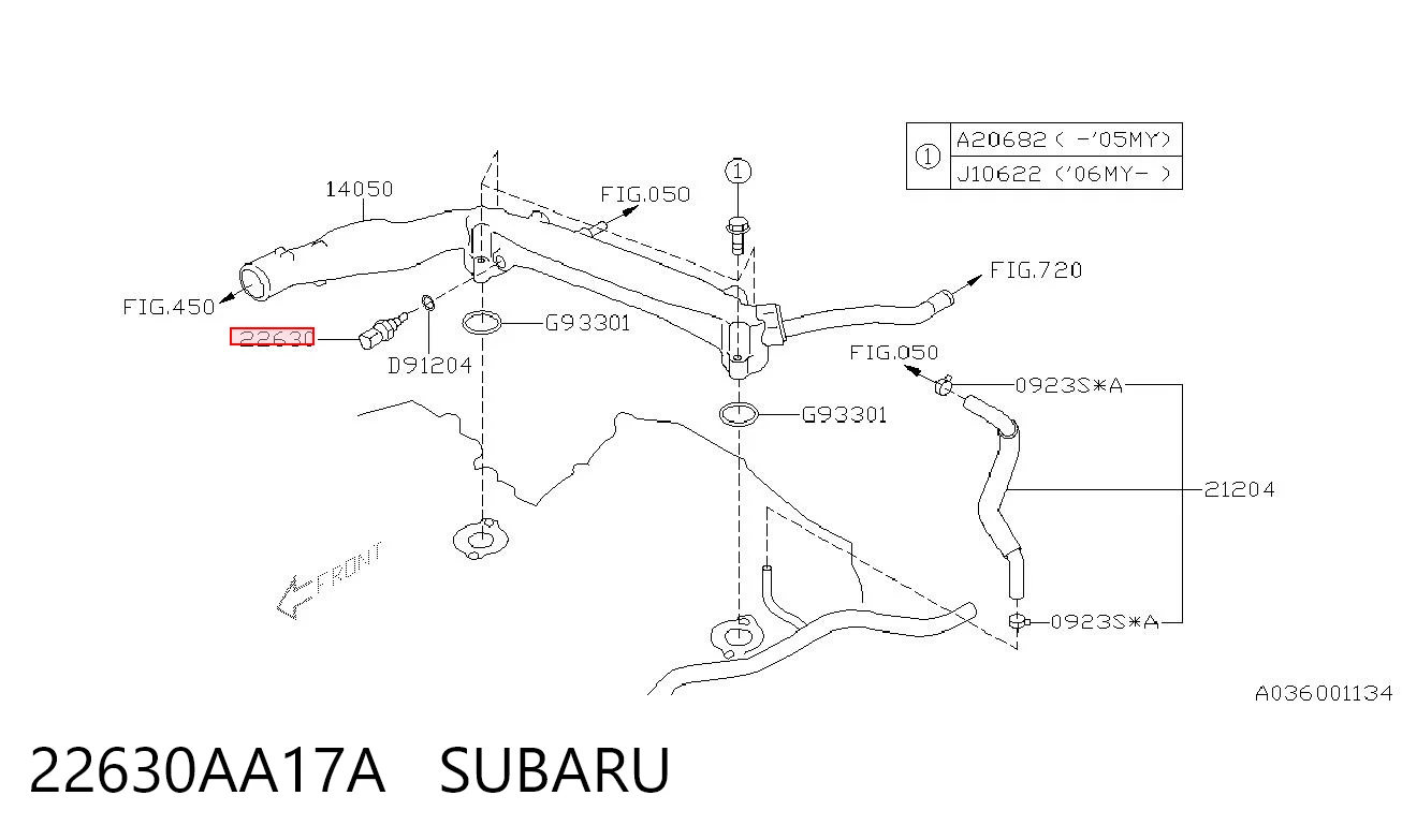 22630AA17A Subaru Sensor temperatura refrigerante