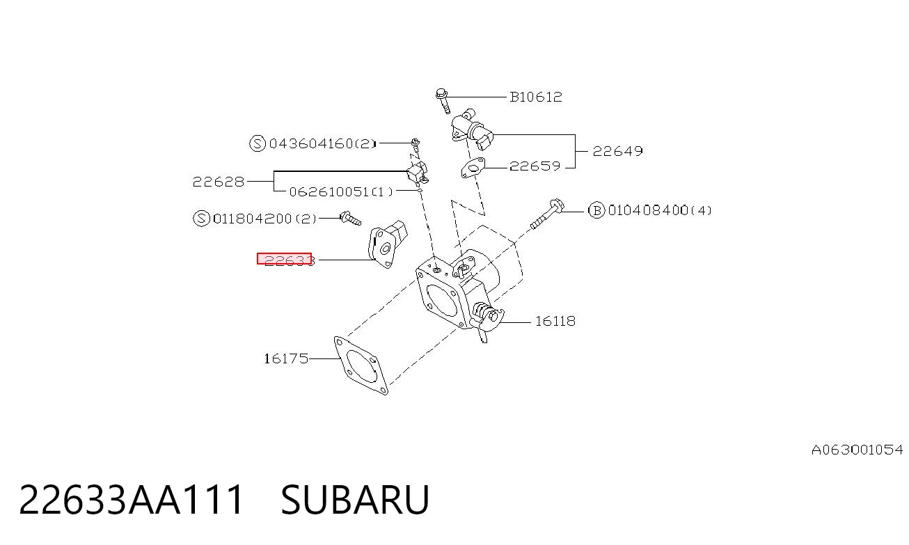 Sensor de posición del acelerador para Subaru Legacy II BD, BG