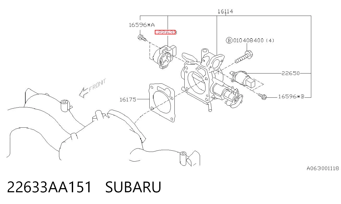 22633AA151 Subaru Sensor de posición del acelerador