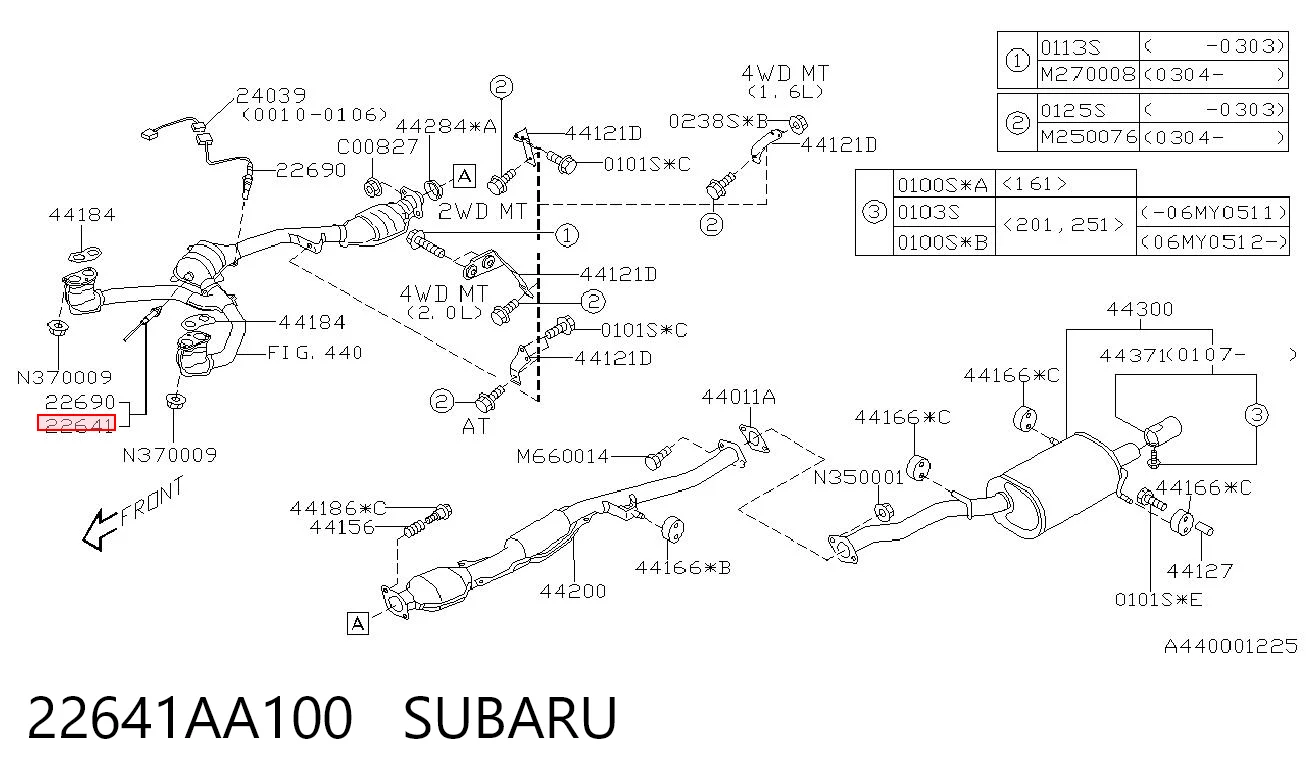 22641AA100 Subaru
