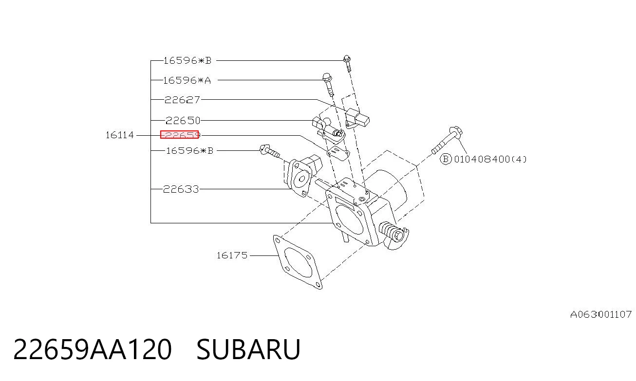 22659AA120 Subaru Junta de válvula de ralentí (regulador)