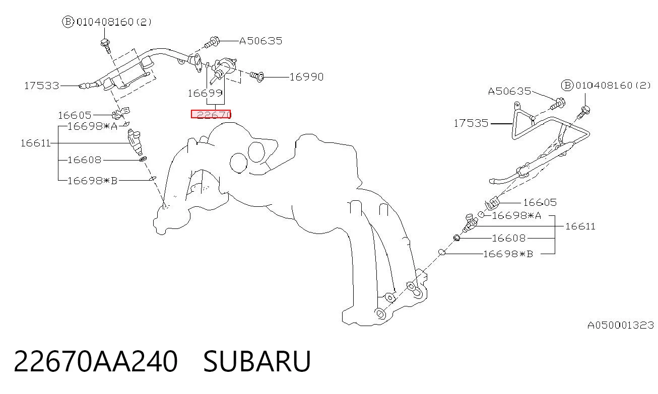 22670AA240 Subaru Válvula reguladora de presión