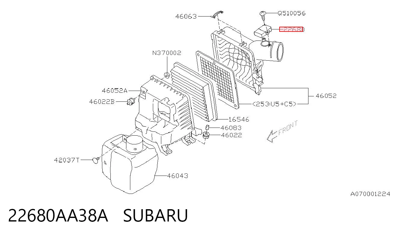 22680AA38A Subaru Sensor de flujo de aire