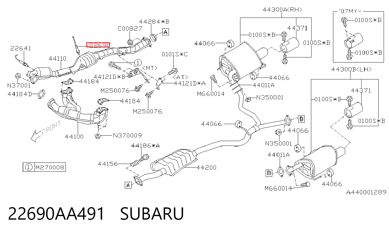 22690AA491 Subaru Sonda lambda (NOx, O2)