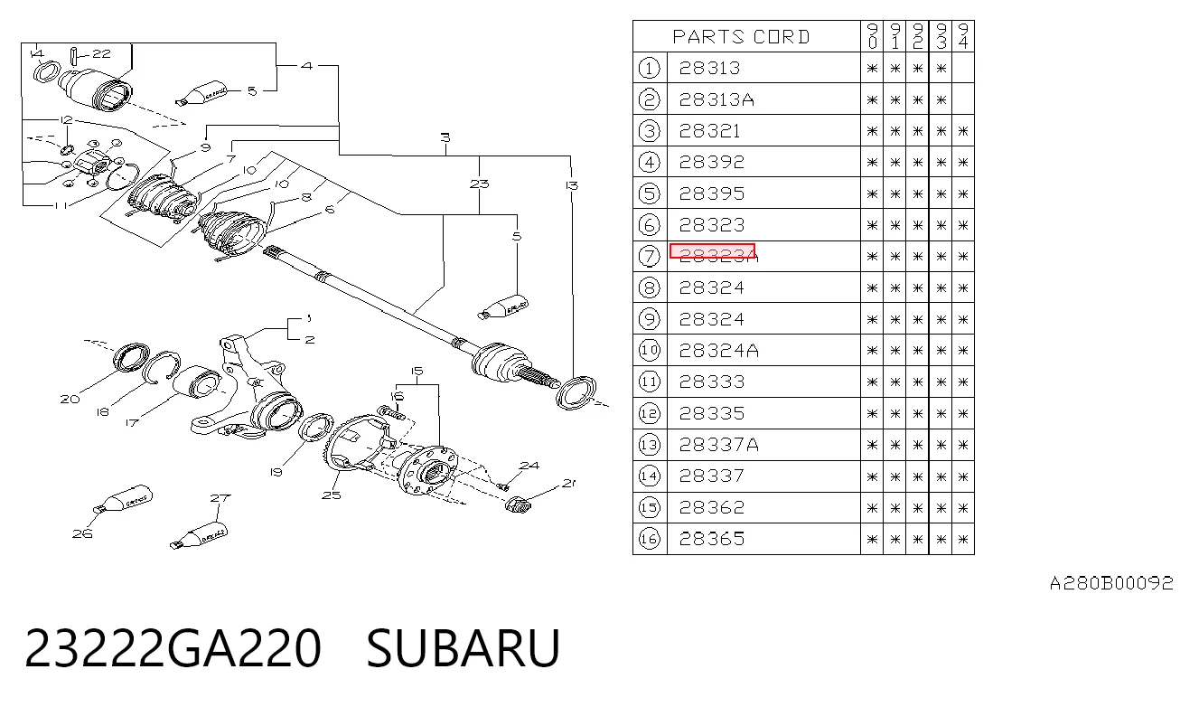 23222GA220 Subaru