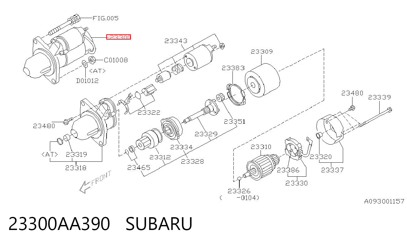 23300AA390 Subaru Arranque motores