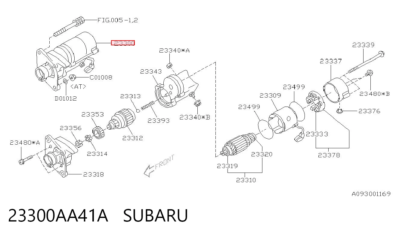 23300AA41A Subaru Arranque motores