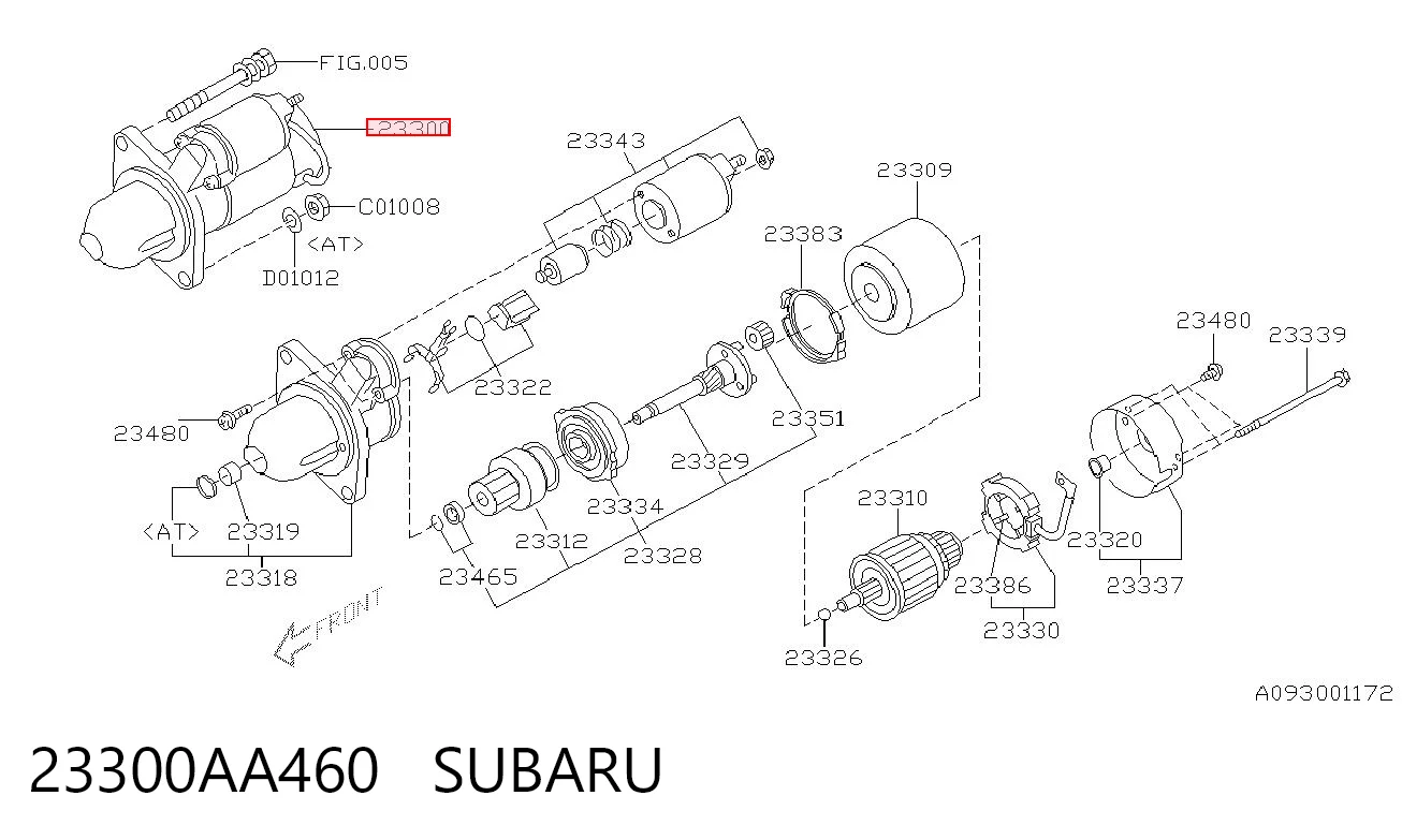23300AA460 Subaru Arranque motores