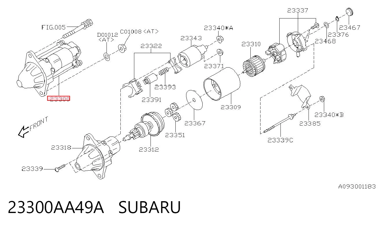 23300AA49A Subaru Arranque motores