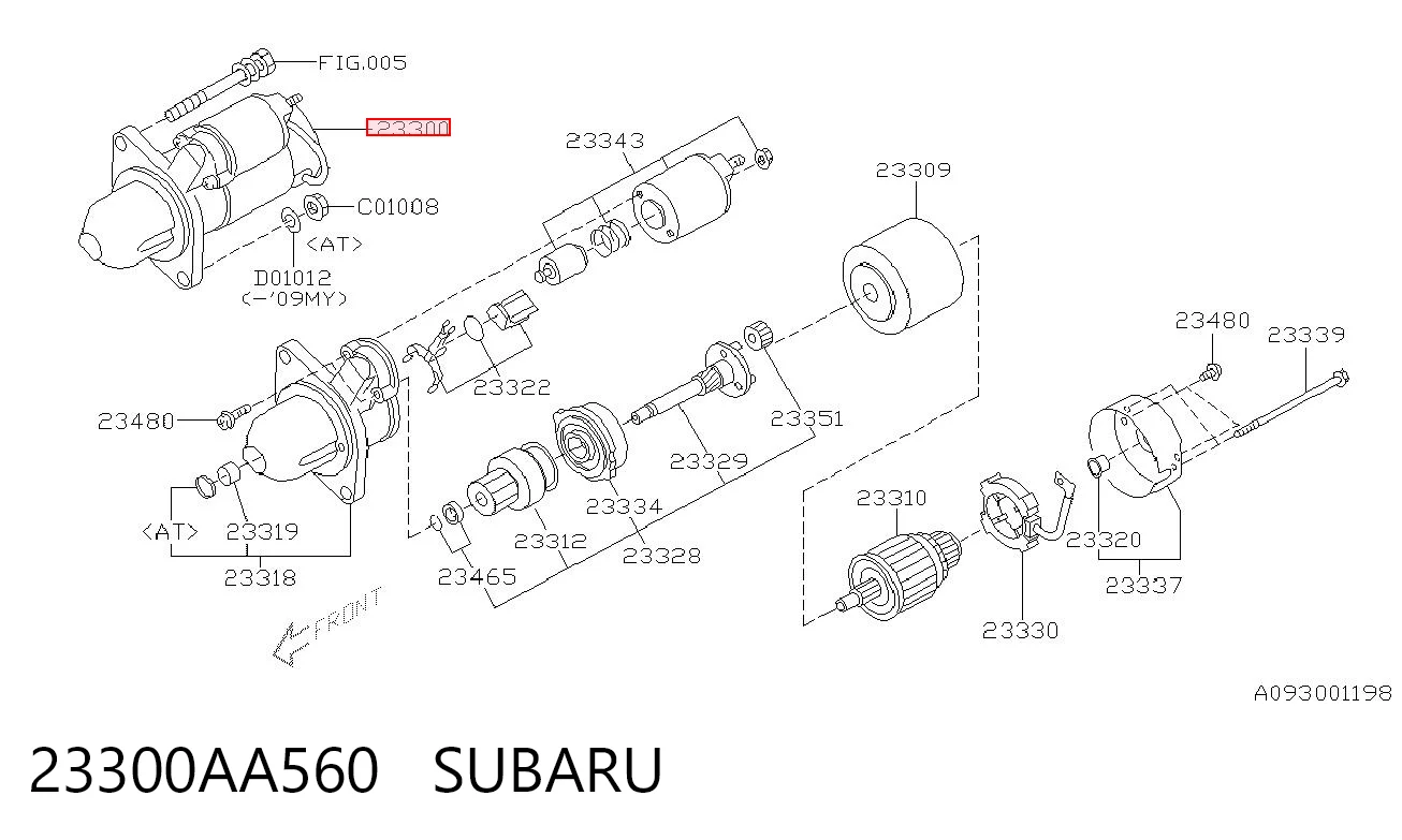 23300AA560 Subaru Arranque motores