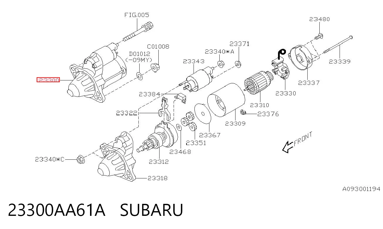 23300AA61A Subaru Arranque motores